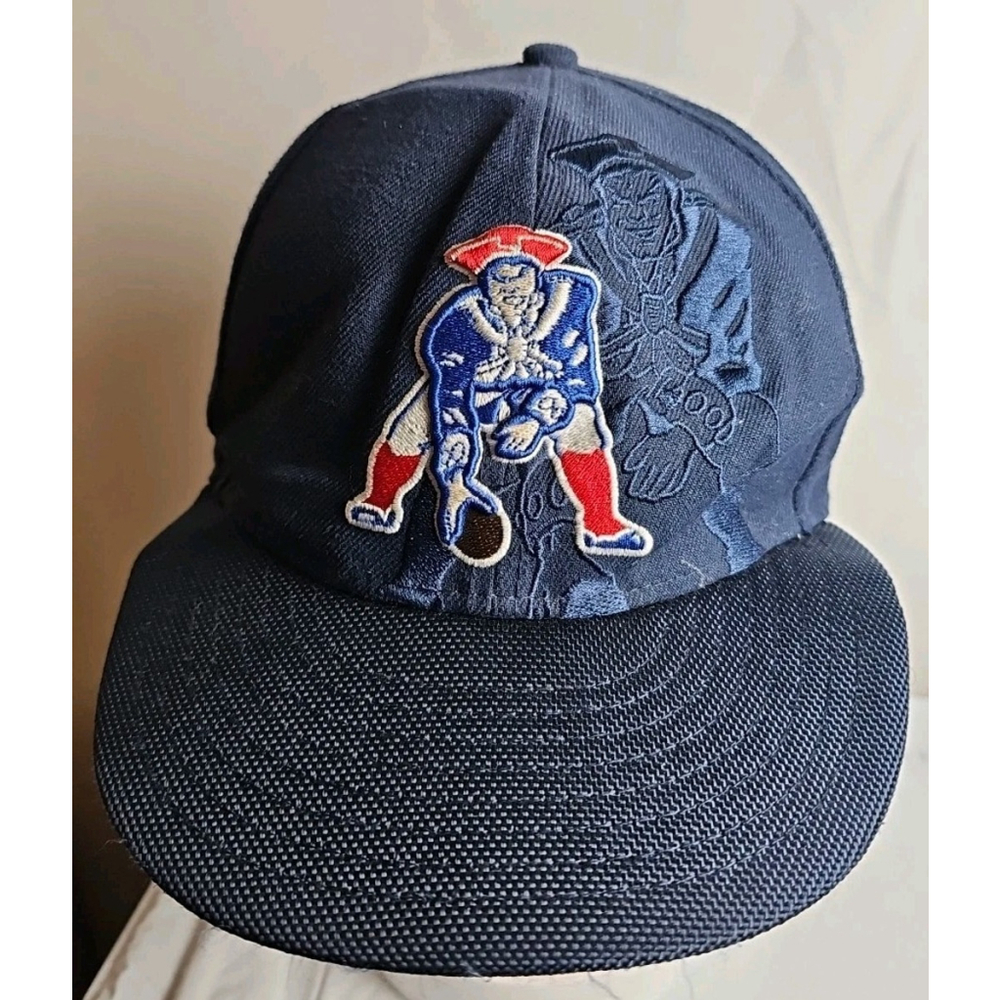 New England Patriots Throwback Hat Cap New Era 59Fifty Size 7 3/8 NFL Navy Blue